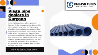 Viega Pipe Dealers in Gurgaon Improving Urban Infrastructure Plumbing Standards