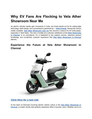 Why EV Fans Are Flocking to Vela Ather Showroom Near Me