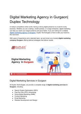 digital marketing agency in gurgaon duplex
