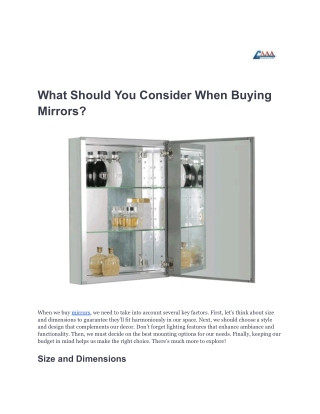 What Should You Consider When Buying Mirrors_
