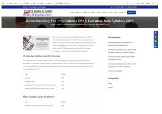 All You Need to Know About CS Executive New Syllabus 2025