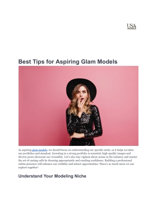 Best Tips for Aspiring Glam Models