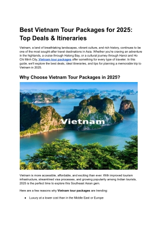 Best Vietnam Tour Packages for 2025_ Top Deals & Itineraries