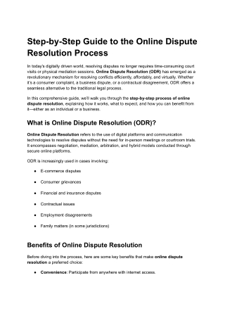 step by step guide to the online dispute