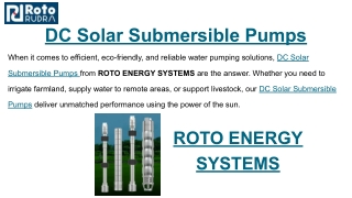 dc solar submersible pumps