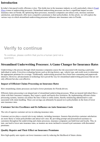Streamlined Underwriting Processes and Their Impact on Auto Insurance Rates in F