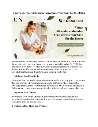 7 ways microdermabrasion transforms your skin