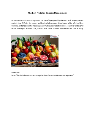 The Best Fruits for Diabetes Management