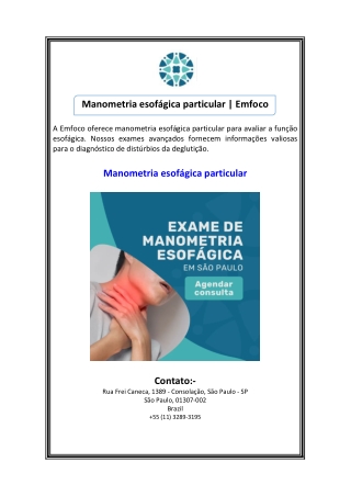 manometria esof gica particular emfoco