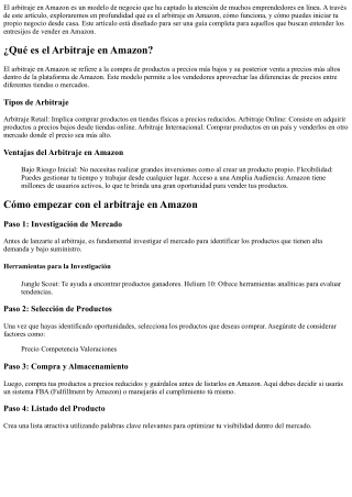 Arbitraje en Amazon: Qué es y cómo comenzar desde casa