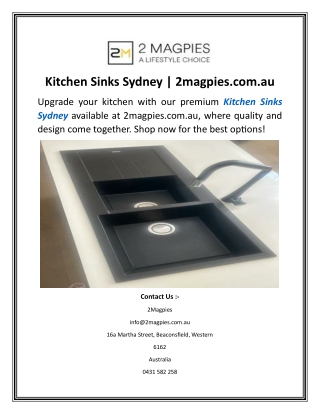 Kitchen Sinks Sydney  2magpies.com