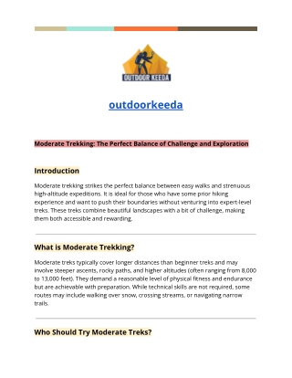Moderate Trekking_ The Perfect Balance of Challenge and Exploration