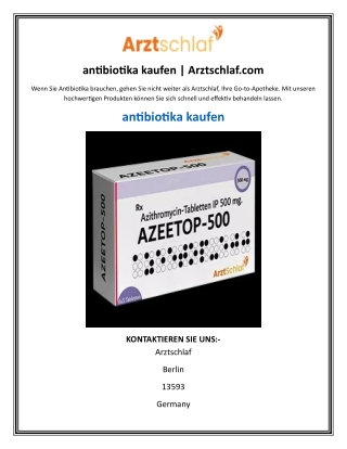 antibiotika kaufen  Arztschlaf
