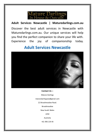 Adult Services Newcastle  Maturedarlings.com.au