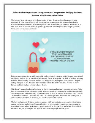 Salma Karina Hayat - From Entrepreneur to Changemaker - Bridging Business Acumen with Humanitarian Vision