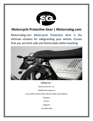Motorcycle Protective Gear  Motorradsg.com
