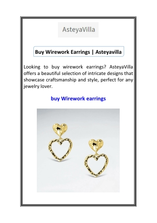 Buy Wirework Earrings  Asteyavilla