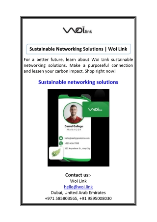 sustainable networking solutions woi link