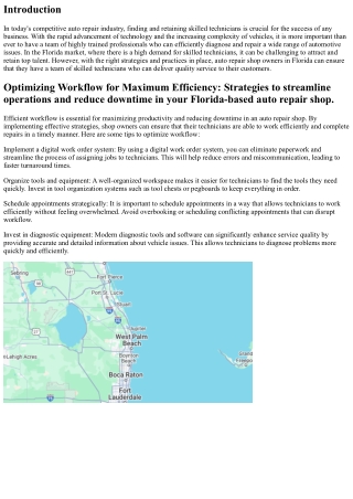 Finding and Retaining Skilled Technicians: Tips for Success in the Florida Marke