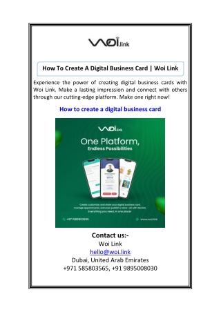 How To Create A Digital Business Card  Woi Link