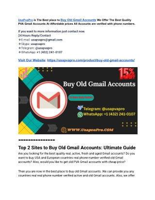 All County Buy Old Gmail Accounts (PVA & Aged)
