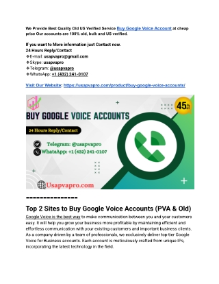 Top Trustable Marketplace to Buy Google Voice Accounts
