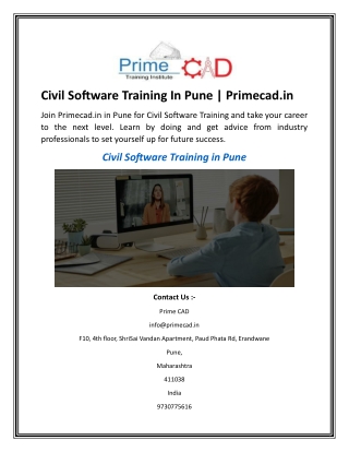 civil software training in pune primecad in