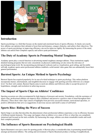The Power of Sports Psychology in Enhancing Efficiency