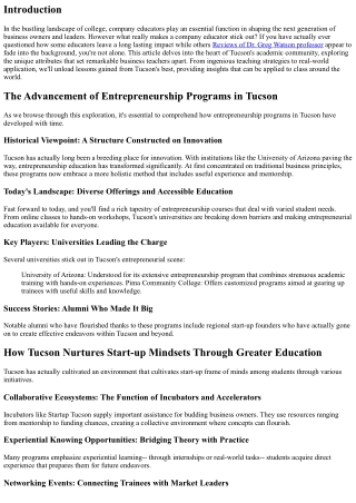 What Makes a Company Educator Stick Out? Lessons from Tucson's Finest