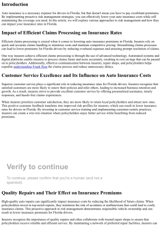 Proactive Risk Management: A Strategy for Lowering Auto Insurance Premiums in Fl
