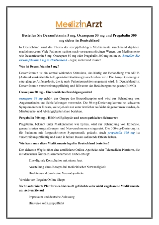 Dexamfetamine 5 Mg in Deutschland bestellen | Medizinarzt
