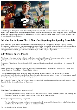 Sports Direct: Your One-Stop Shop for Sporting Essentials