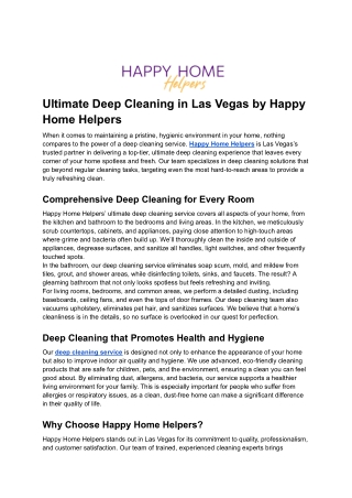 Professional House Cleaning in Las Vegas