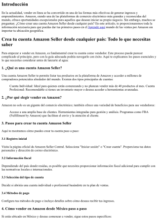 Crea tu cuenta Amazon Seller desde cualquier país: Todo lo que necesitas saber