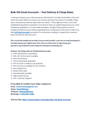 The Most Credible Site Buy Old Gmail Accounts