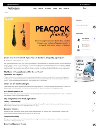 Elevate Your Door Decor with Stylish Peacock Handles in Zirakpur by Jag Hardware