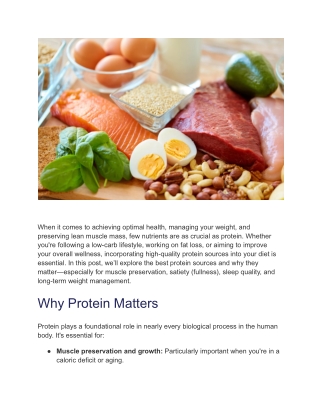 Best Protein Sources for a Low-Carb, Healthy Lifestyle