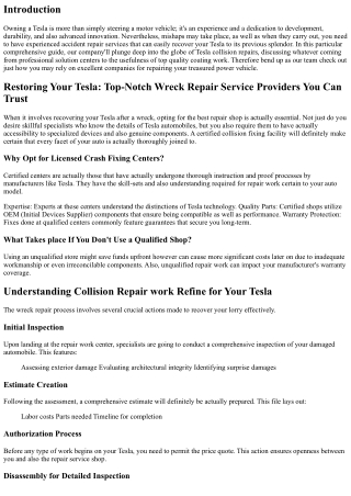 Restoring Your Tesla: Top-Notch Collision Fixing Companies You May Trust