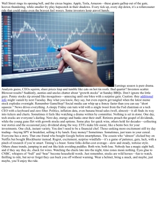 Stocks US Market: Wild Horses, Big Dreams