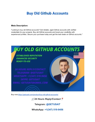 buy old github accounts