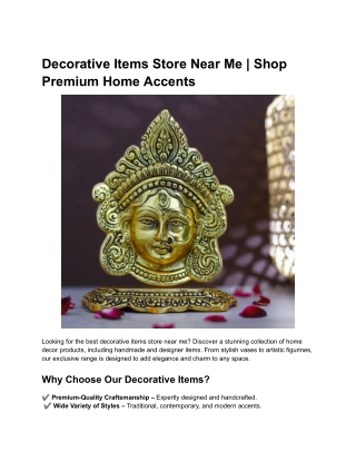 Decorative Items Store Near Me | Shop Premium Home Accents