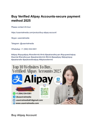 Buy Verified Alipay Accounts-secure payment method 2025