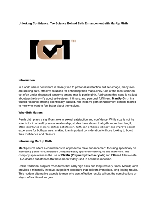 - The Science Behind Girth Enhancement