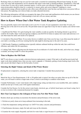 Warning Signs It Could be Time to Replace The Aging Hot Water Tank