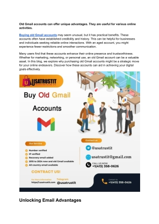 Best Place And Secure Site To Buy Old Gmail Accounts - 2025