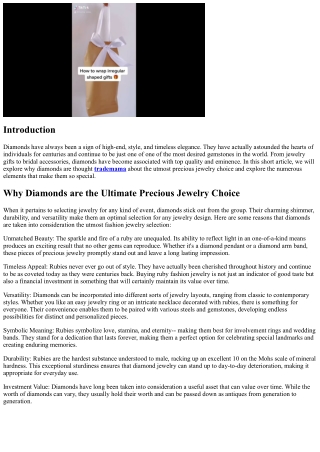 Why Diamonds are the Ultimate Precious Jewelry Selection