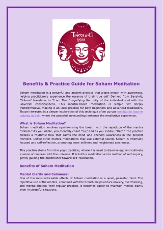 benefits practice guide for soham meditation