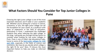 What Factors Should You Consider for Top Junior College