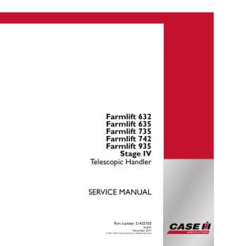 CASE IH Farmlift 735 Stage IV Telescopic Handler Service Repair Manual Instant Download