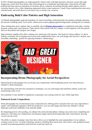 Top Visual Trends Among Orlando Photographers in 2025